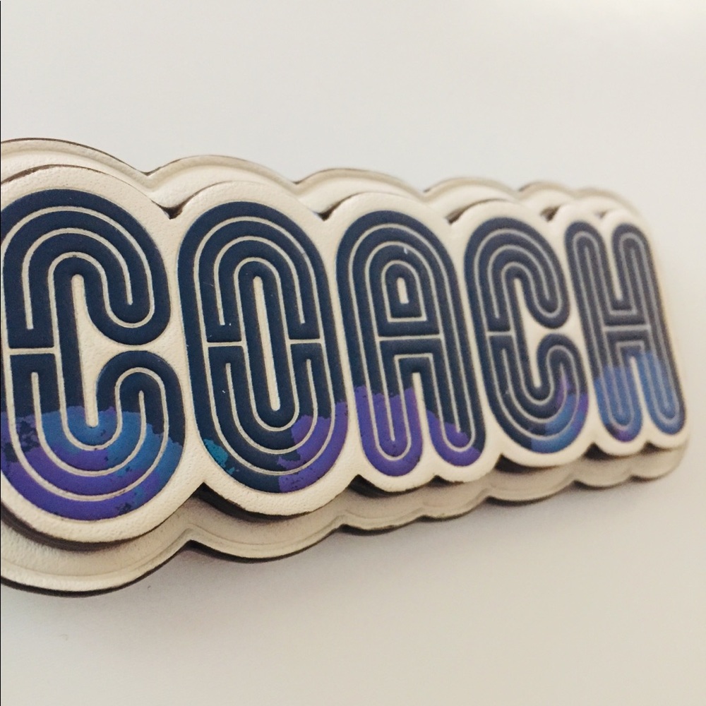 Coach Keychain FOB Bag Charm Signature Large 4” Retro Neon Sign Coach Hangtag - Picture 3 of 8